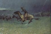 Frederic Remington The Stampede by Lightning (mk43) oil